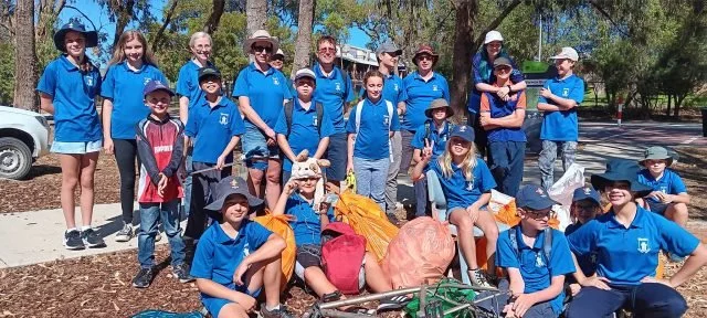 Warwick Scout Group showing some of the rubbish collected at the recent ‘Clean up Warwick Bushland’ event. 